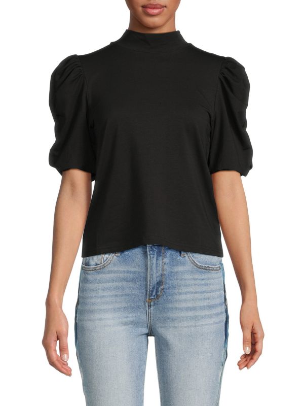 Walter Baker Stephie Puff Sleeve Crop Top